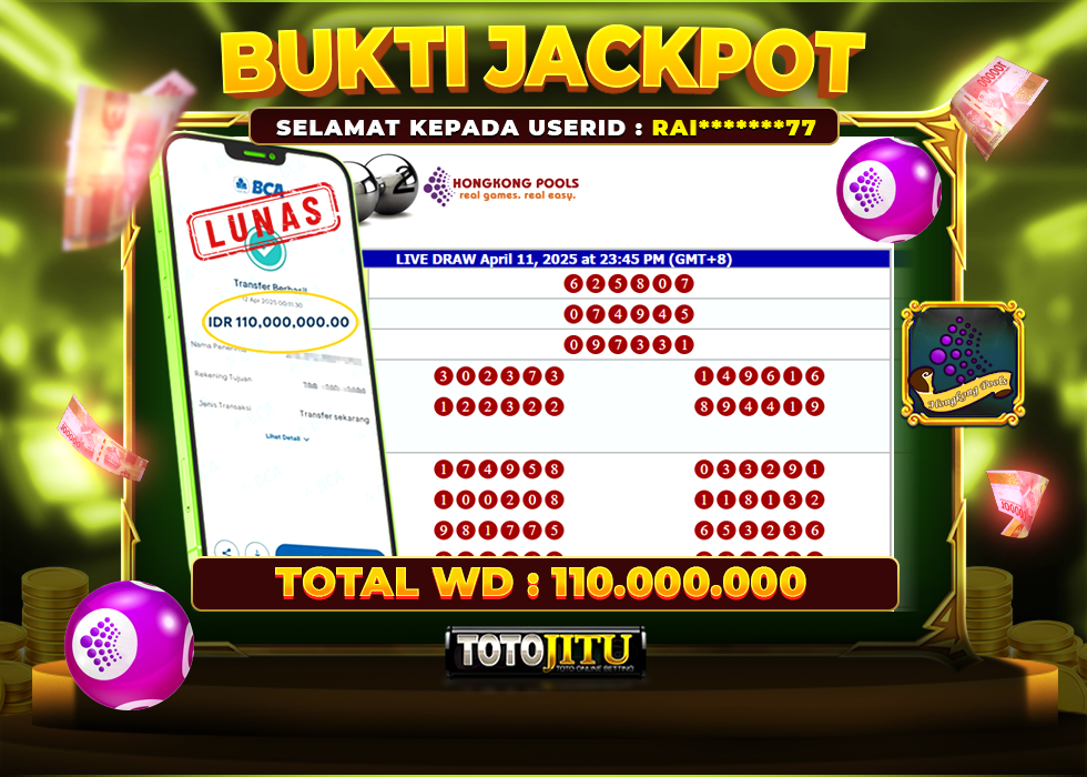 TOGEL HONGKONG LAGI PANAS, JACKPOT BESAR LANGSUNG DIBAYAR !!