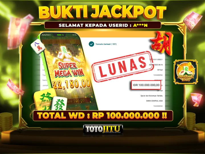BIG WIN !! JACKPOT MAHJONG WAYS, TANPA DEBAT, DIBAYARKAN LUNAS !