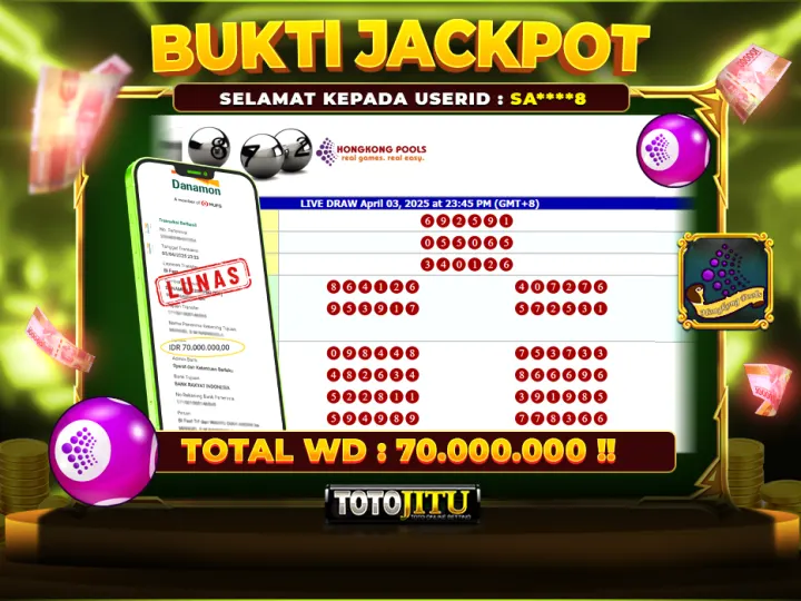  RAIH JACKPOT TOGEL HONGKONG, MENANG BESAR!