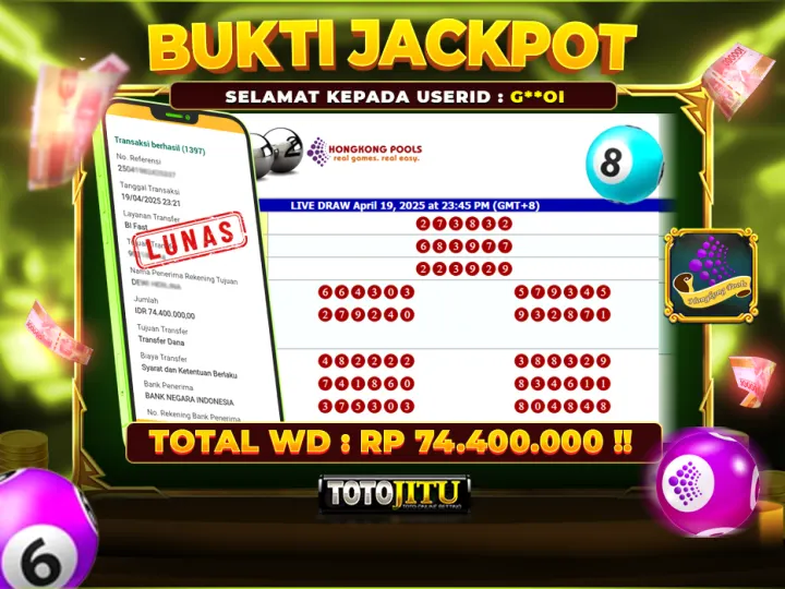 TOGEL HONGKONG ! JACKPOT FANTASTIS LANGSUNG CAIR TANPA RIBET !!!