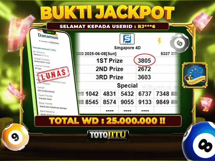 SYOK BERAT!! JACKPOT BESAR DARI SINGAPORE BIKIN MELONGO!