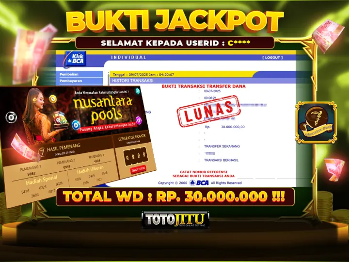 JACKPOT GACOR PASARAN NUSANTARA! NIKMATI CUAN TANPA BATAS