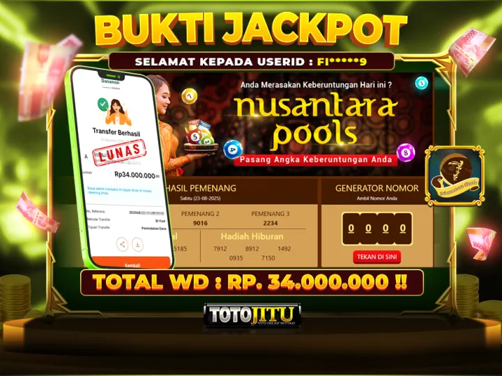 JP PASARAN NUSANTARA! 4D PANAS LAGI, CUAN MELIMPAH!